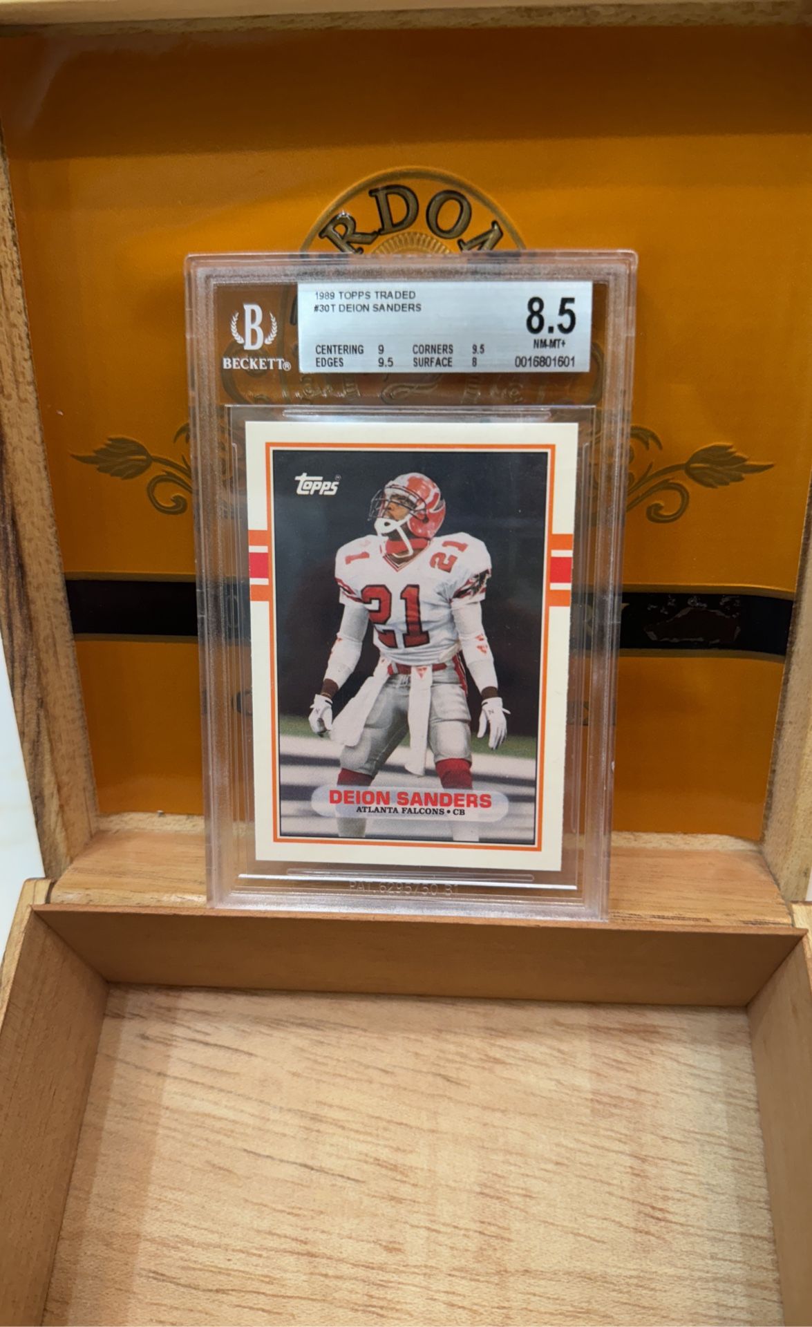 1989 Topps Traded - #30T Deion Sanders, Deion Sanders (RC) Beckett 8.5 NM/Mint+ W/sub-grades Fort Myers Native/Icon N.Ft. Myers High School