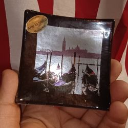 Murano Glass Trinket Dish Arte in Vetro made in Italy Venice Gondolas