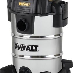 DEWALT DXV08S 8 Gallon Wet/Dry Vacuum, 4 Peak HP Shop Vacuum, Stainless Steel Tank, Silver