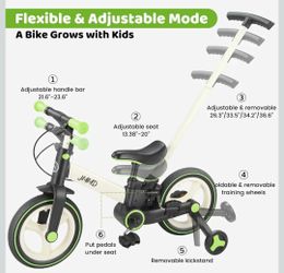 JMMD 6 in 1 Toddler Bike with Push Handle