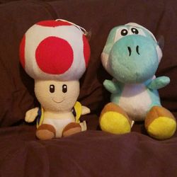 Toad and yoshi plush