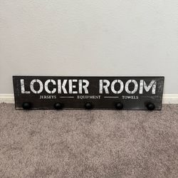 Locker Room Towel and Clothes Hanger Rack