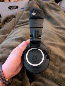 Audio-Technica ATH-M50X headphones w/ upgraded Shure Alacantra ear pads.