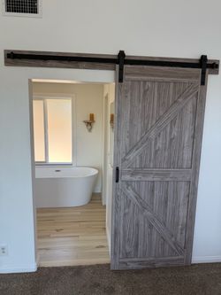 Gray Rustic Sliding Barn Door