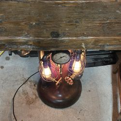 handcrafted industrial-style "steampunk" table lamp