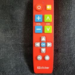 Brand New In Box Red EZ Clicker Remote For Seniors! Hard to find color! Comes With Instructions! 