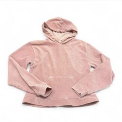 Topshop Blush Pink Cropped Velour Hoddie