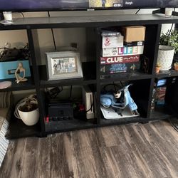 Black tv stand with storage