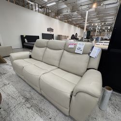 Costco open box sanders top grain power recliner sofa with power headrests