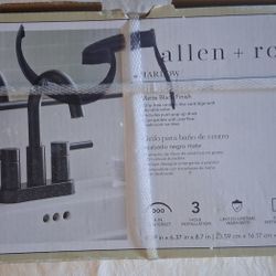  Allen Roth Harlow Matte Black 2-Handle 4" Centerset WaterSense High-Arc NEW 