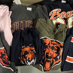 Chicago Bears fans….  Tshirts/sweatshirts