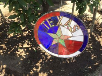 TEXAS Stained Glass Suncatcher Hand Crafted
