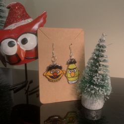 Handmade Bert And Ernie Earrings