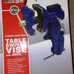 Rugged Castiron Table Swivel Vise with ANVIL new in sealed box