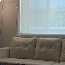 MAKE OFFER * Kaleb 84" Tufted Leather Sofa R