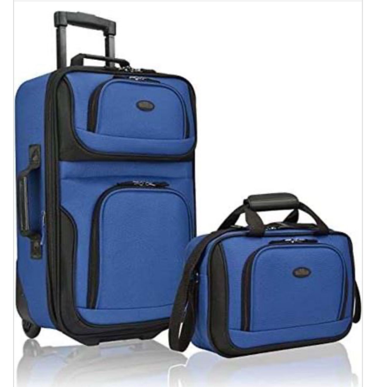 New- 2PC U.S. Traveler Rio Lightweight Carry-On Suitcase 20" Softside Expandable Design, Durable, Business and Travel,