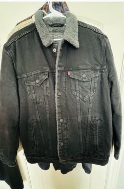 Levi's Sherpa-Lined Black Denim Trucker Jacket