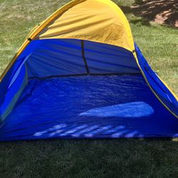 Blue And Yellow Pop-up Tent $45 Cash Only. Cross Posted 