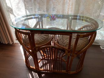 Table & Chair Set /Bamboo Bistro /Vintage