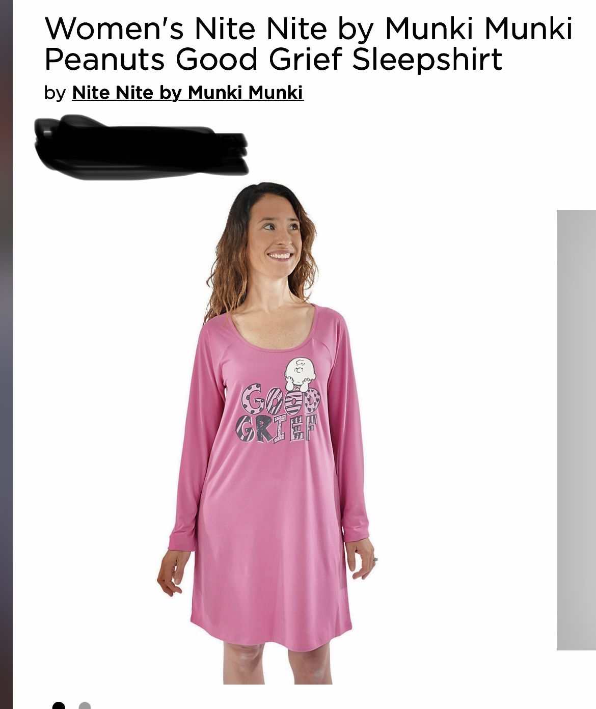 New Peanuts Snoopy Munki Munki Nightgown LARGE