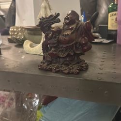 Laughing Buddha with Dragon Statue – Symbol of Good Luck & Prosperity 🐉✨”