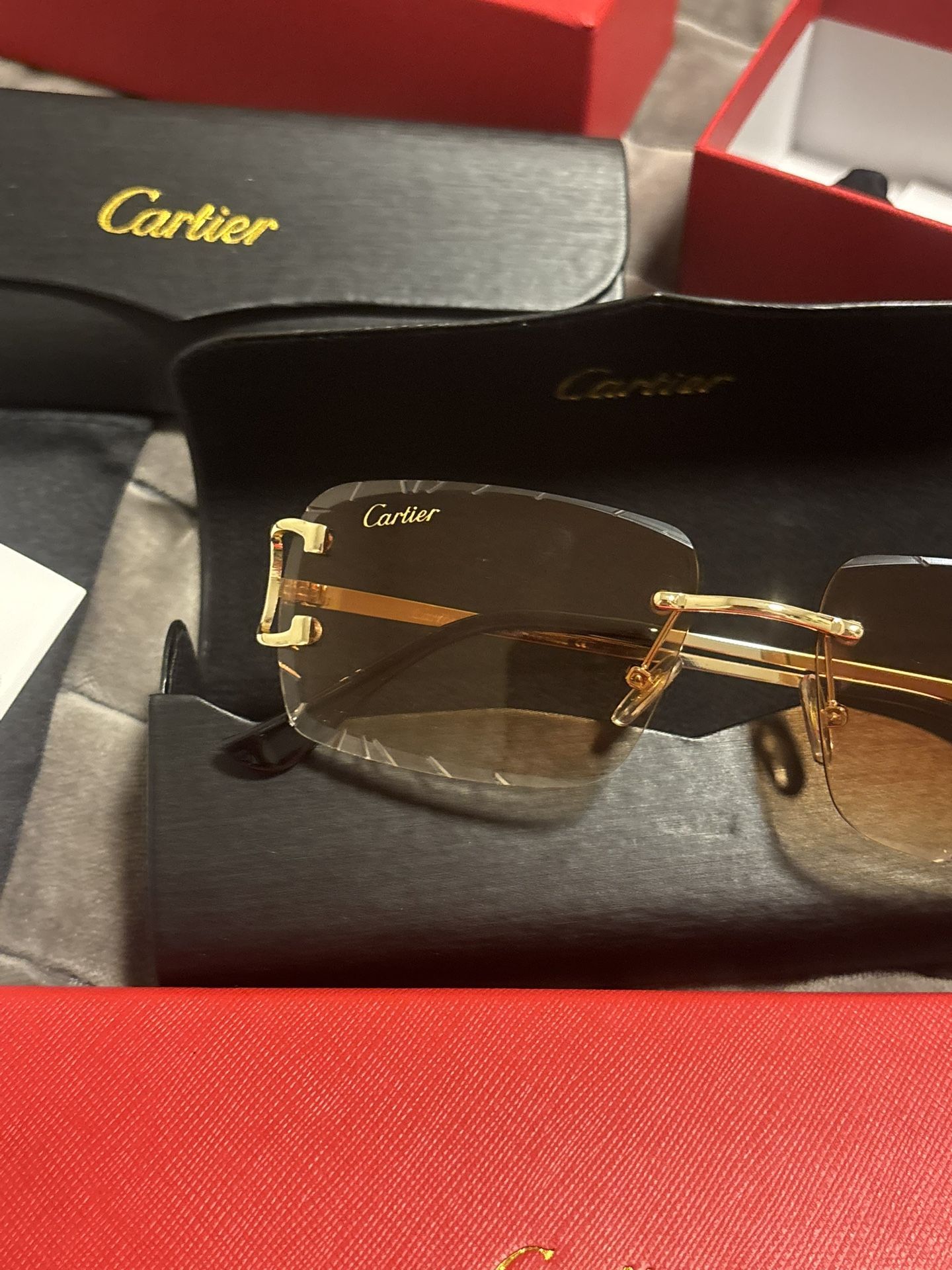 Cartier Sunglasses Gold Frame For Sale Two Colors Available 90 For Both 