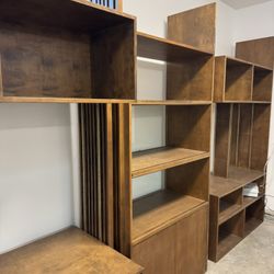 Mid Century Open Shelves With Glass 