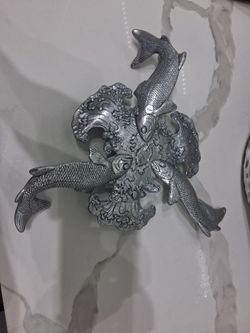 Pewter Fish Wall Plaque Sculpture