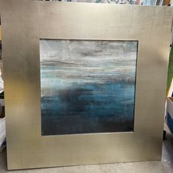 Modern Framed Abstract Painting – 40” x 40” 