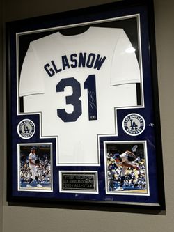 Large Tyler Glasnow Signed Framed Jersey With Coa