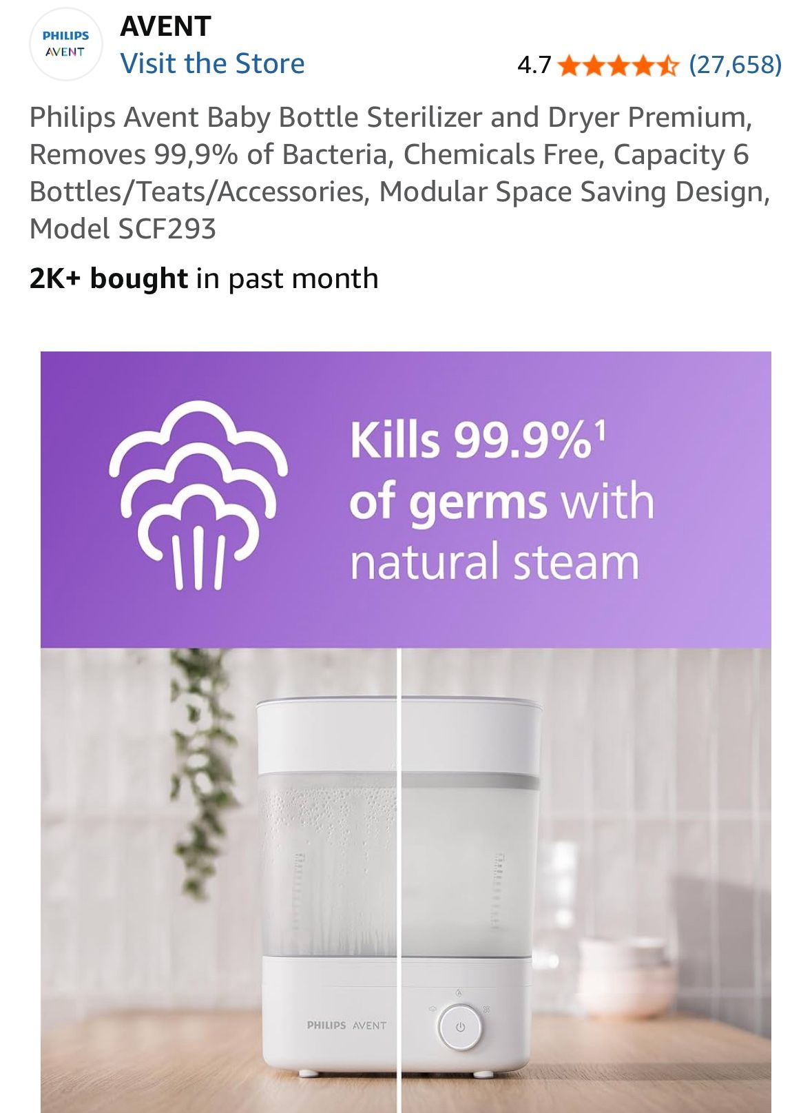 Philips Avent Baby Bottle Steriler And Dryer