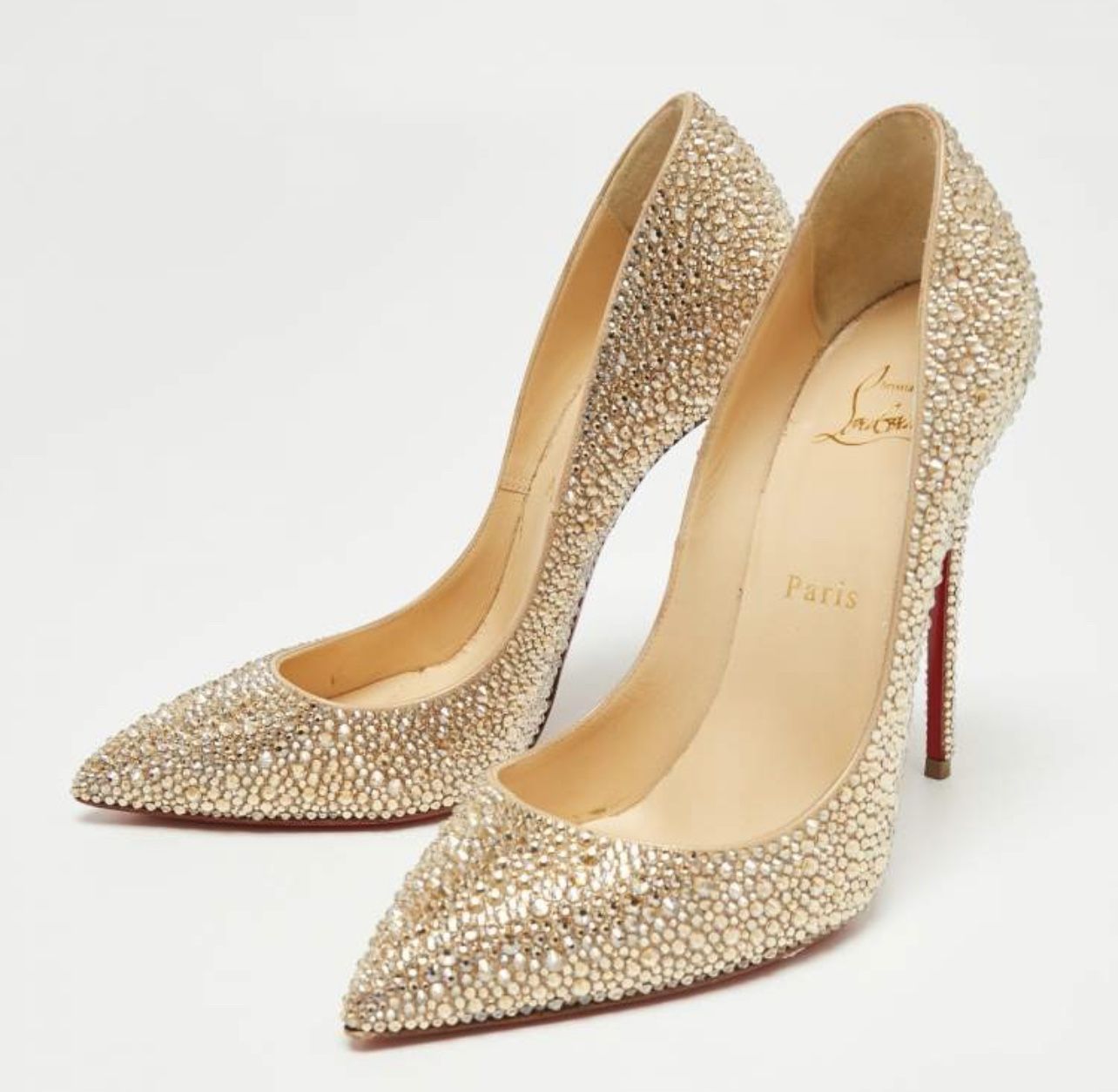 Christian Louboutin Gold Red Bottoms  400 OBO