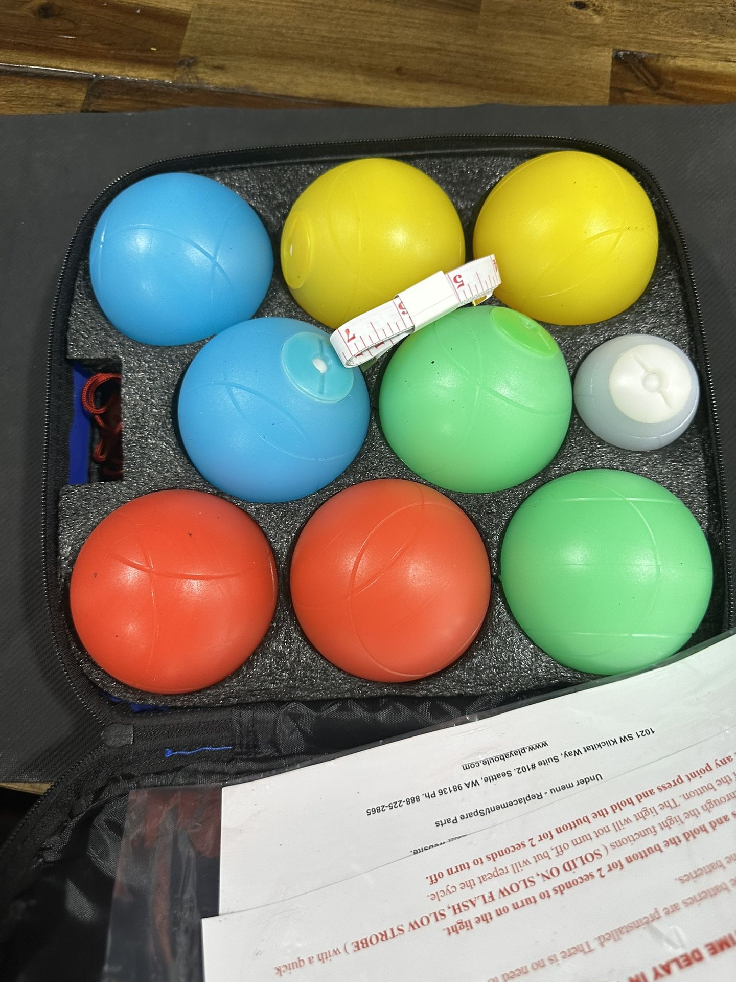 Playaboule Glow in The Dark LED Day Night Lighted Bocce Ball Set Choose 107mm or 85mm