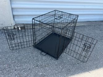 24x18x20in Black Double Door Metal Dog Cage Crate Pet Containment! Great for dogs 30lbs and under!