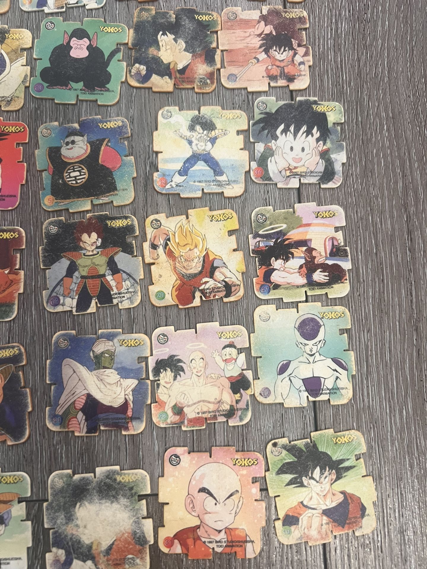Vintage Coleccion  YOKOS Dragon Ball Z Sabritas 1997 From Mexico Authentic Yokos Lot Of 38 Yokos 
