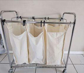 Laundry organizer Hamper with wheels.