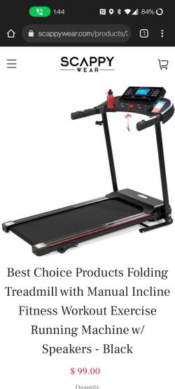 Best Choice Products Folding Treadmill with Manual Incline Fitness Workout Exercise Running Machine w Speakers Black for Sale in Oceanside CA