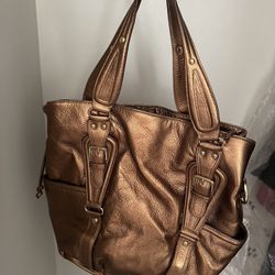 Michael Kors Gold Leather Handbag