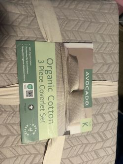 Avocado Organic Cotton 3-Piece Coverlet Set King