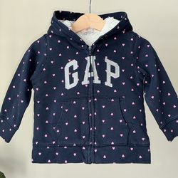 Toddler Girls’ Gap Glitter Logo Sherpa-Lined Zip Hoodie 18-24 Months