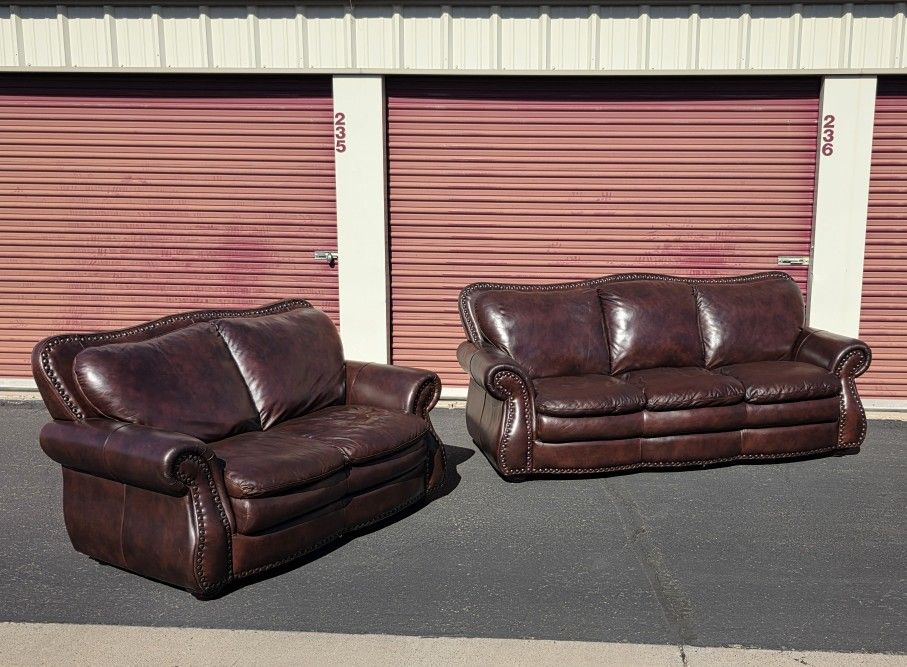 Leather Sofa and Loveseat
