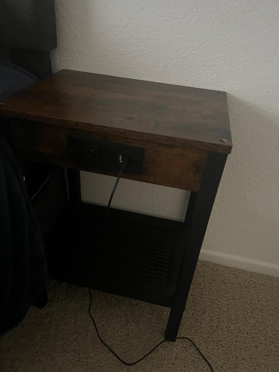 Bedside table with electrical outlets, 3 tables, all $30