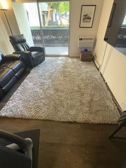 Silver Gray Area Rug and Rug Pad