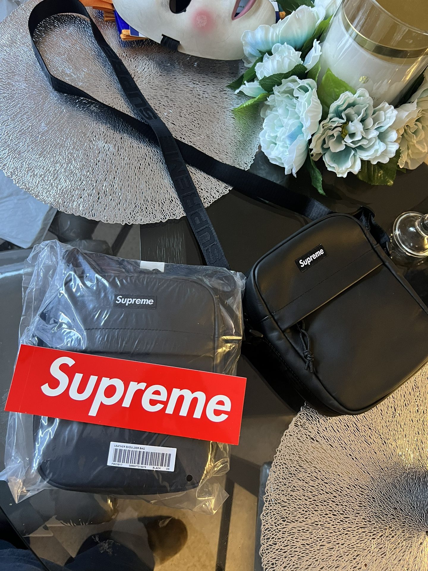 Supreme Leather Shoulder Bag