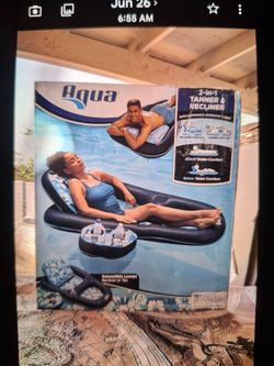 Summer pool lazy boy raft and cooler
