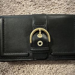 Coach Black Buckle Wallet 