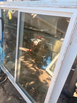 Large White Sliding Glass Window