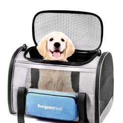 Soft Pet Carrier: BurgeonNest Pet carrier 17.7"L x 12"W x 12.5"H, weights 2.5 lbs perfect for pets under 20 lbs; 
