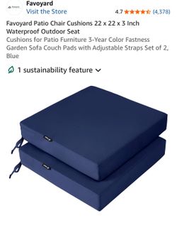 Favoyard Waterproof Outdoor Patio Chair Cushions Set of 2