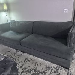 Extra Long 108” Pewter Colored Couch
